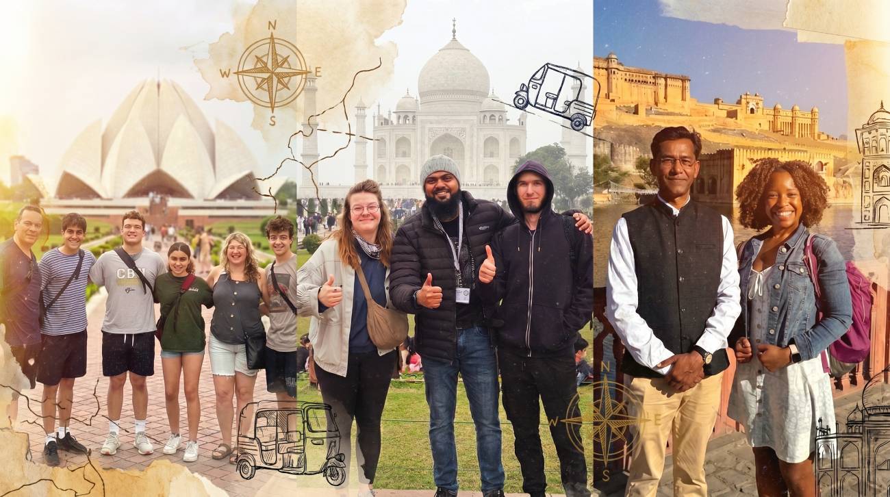 Explore North India’s Most Iconic Wonders 92 Travelers visiting Lotus Temple in Delhi, Taj Mahal in Agra, and Amber Fort in Jaipur with local guides during an India Golden Triangle trip.