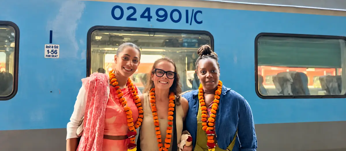 three female tourists agra cantt railway station india